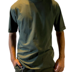 T-shirt Με Γυριστό Μανίκι Χακί