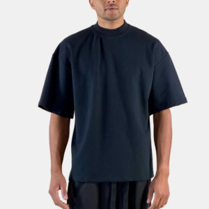 Φούτερ Oversized Μαύρο Με Ψηλό Λαιμό