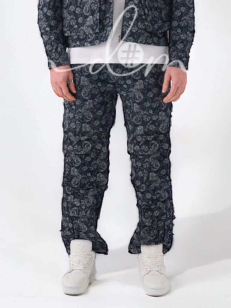 Παντελόνι Cargo Μπροκαρ Dark Blue