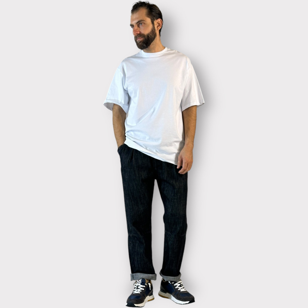 IMG 6583 T-shirt Semi Oversized Λευκό