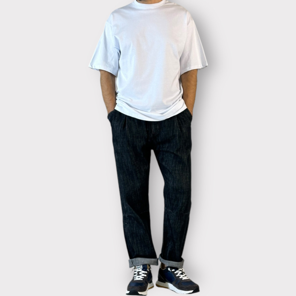 IMG 6589 T-shirt Semi Oversized Λευκό