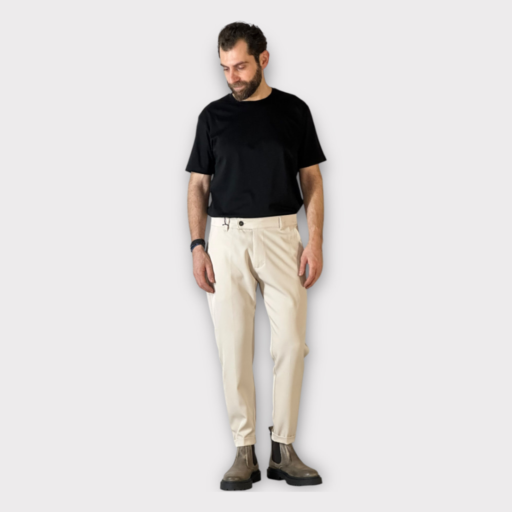 Παντελόνι Straight fit Μπεζ