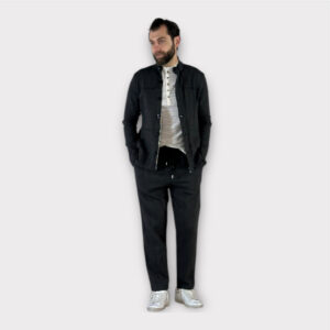 Παντελόνι Mix Cotton Lino Μαύρο