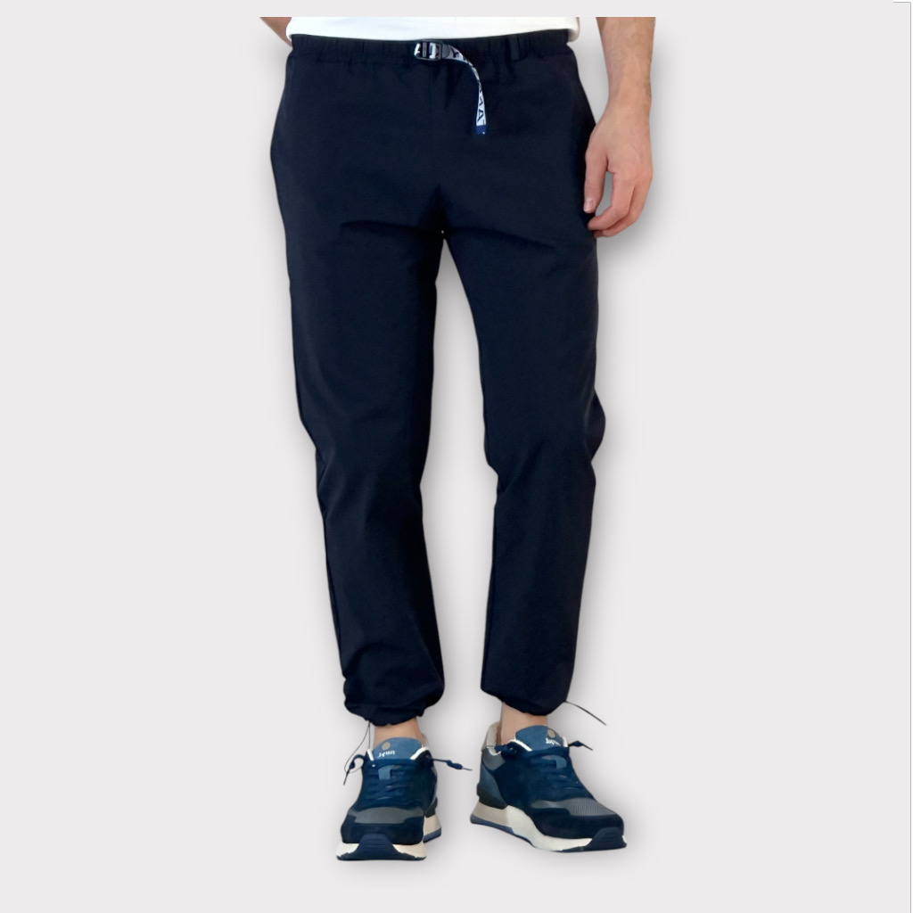 Takeshy Kurosawa Pantalone Tesuto Tecnico Con Citura Blue