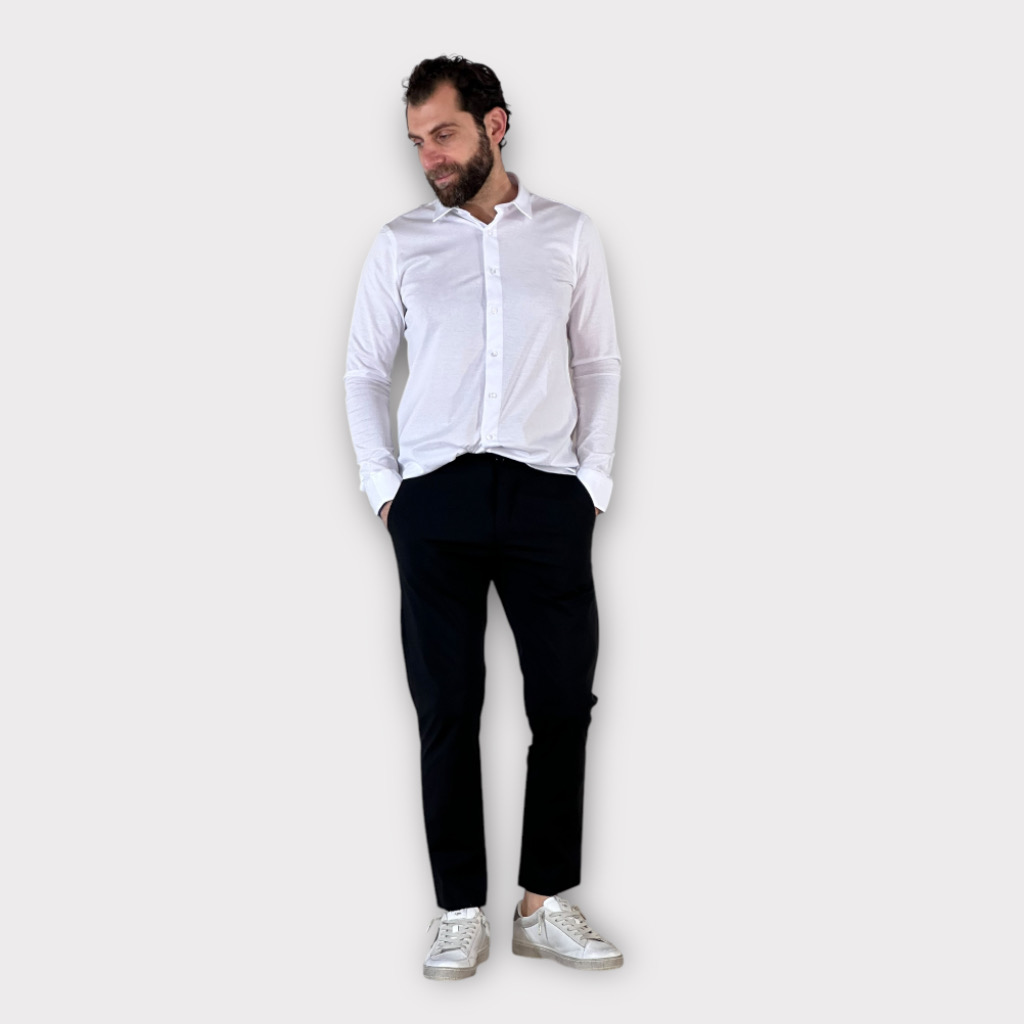 Παντελόνι Straight Fit Εκρου Με Λάστιχο Στη Μεση