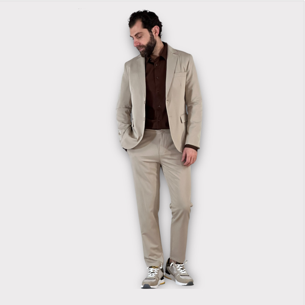 Κοστούμι Slim Fit Beige