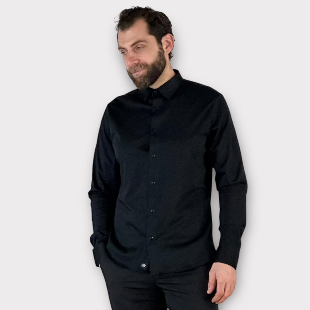 Πουκάμισο Regular Fit Black Modal