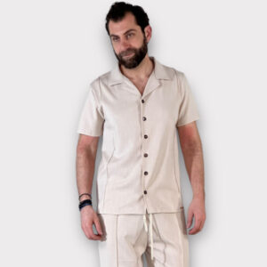 Πουκάμισο Με Ραφή Relaxed FiT Μπεζ
