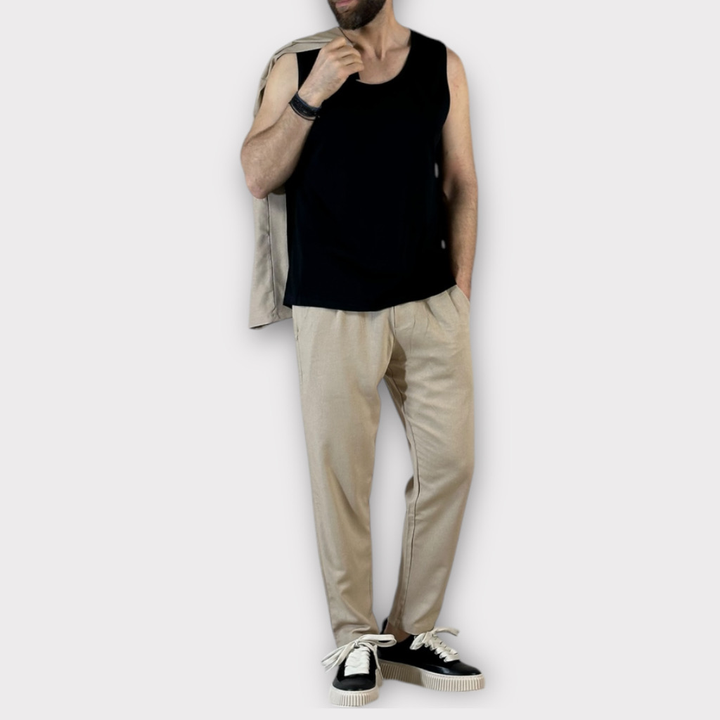 Παντελόνι Με Μέση Jogger Eazy Care Beige
