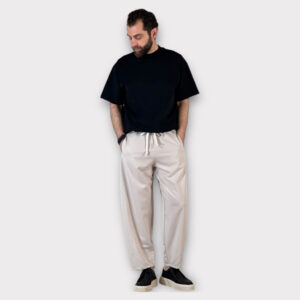 Παντελόνι Jogger Με Ραφές Μπεζ