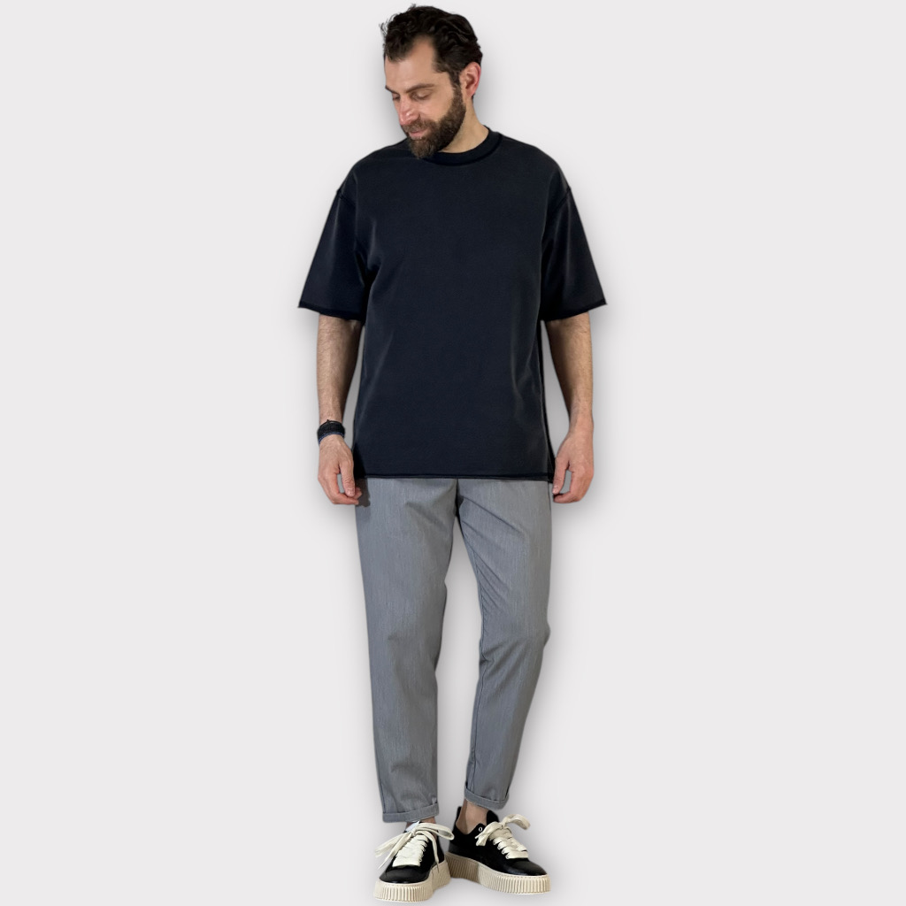 T-shirt Oversized Black Με Εξωραφα