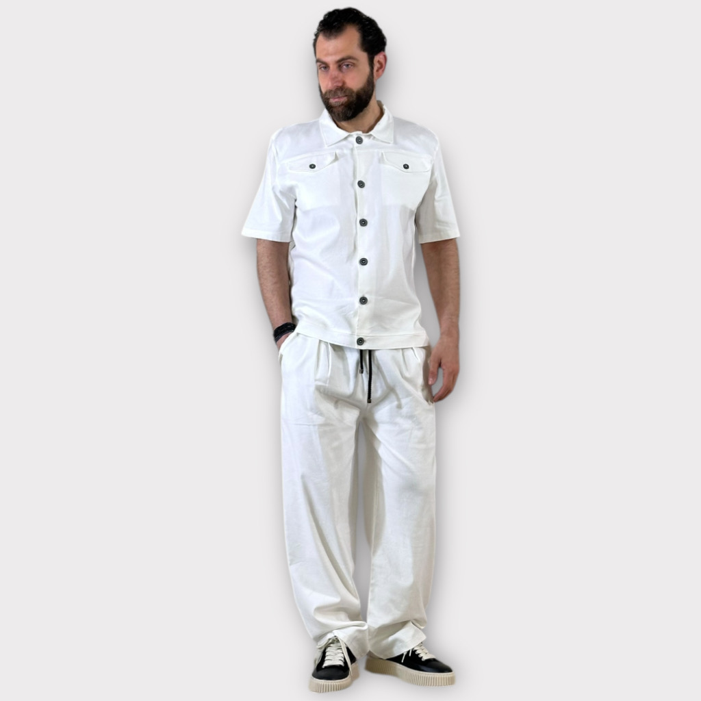 Takeshy Kurosawa Camicia Con Tasca Pattina Off White