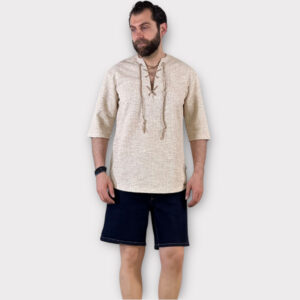 T-shirt Με Κορδόνια Μπεζ