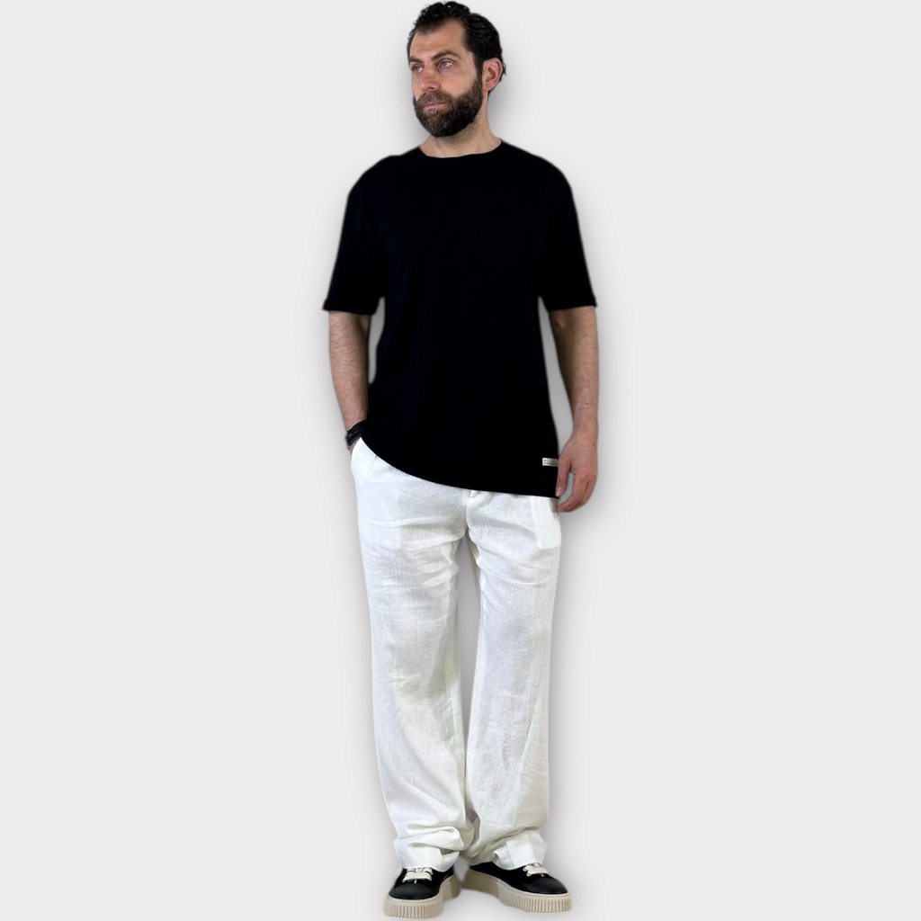 Takeshy Kurosawa T-shirt Lino/Cottone Black