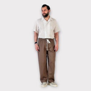 Παντελόνι Με Μεση Jogger Και Πιετα Easy Care Cacao