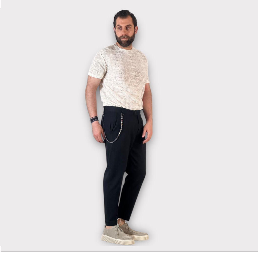 Παντελόνι Straight Fit Misto Nero
