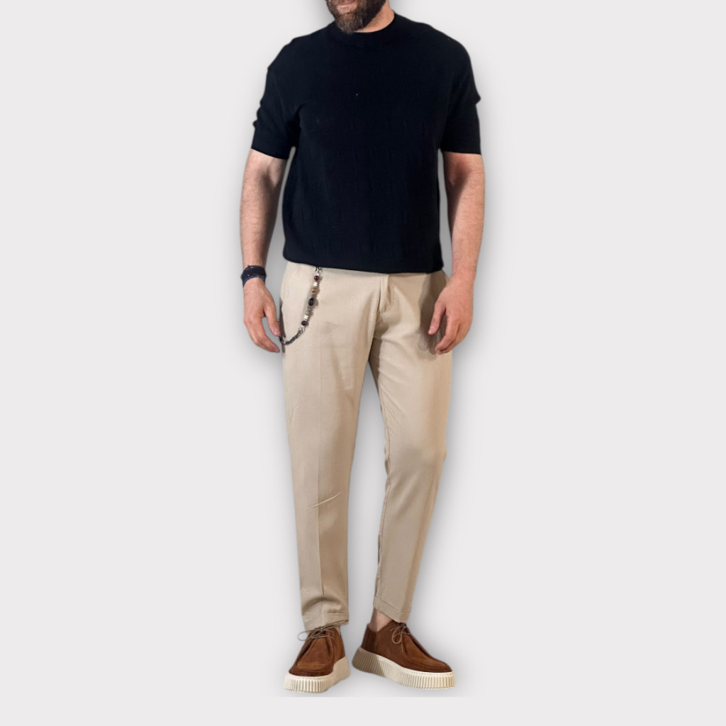 Παντελόνι Straight Fit Misto Beige