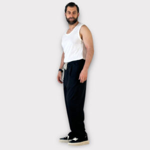 Παντελόνι Με Μεση Jogger Easy Care Με Πιετά Μαύρο