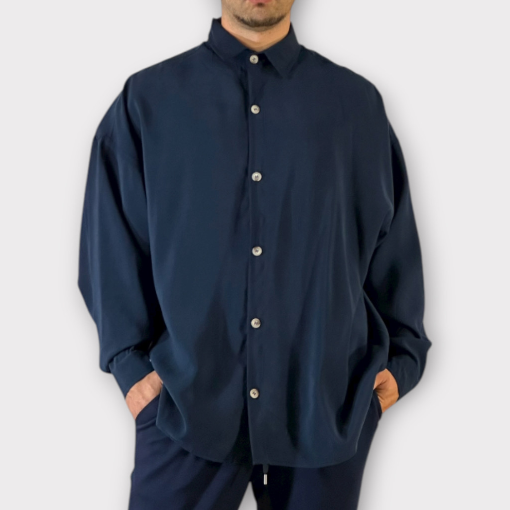 IMG 0015 Πουκάμισο Relaxed Fit Μπλε