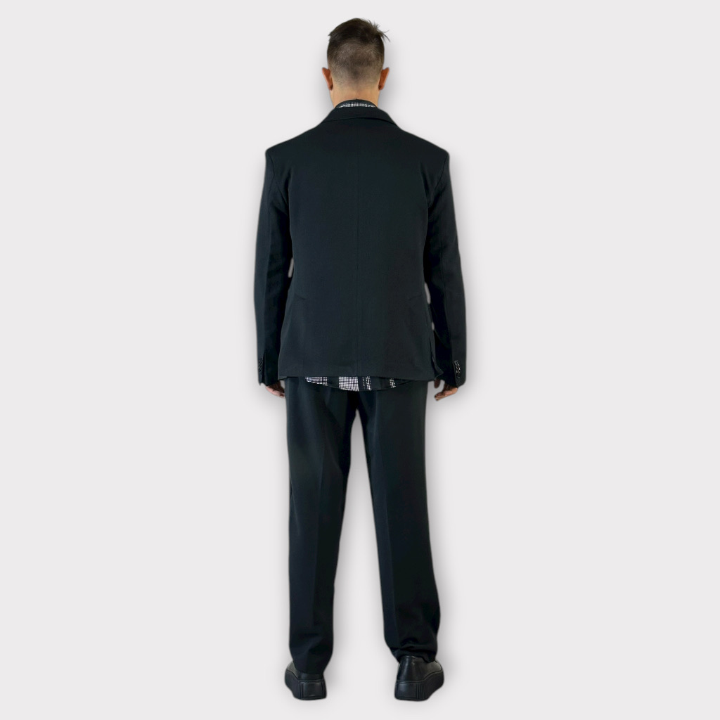 IMG 9589 Κοστούμι Oversized Με Σταυρωτο Κούμπωμα Nero