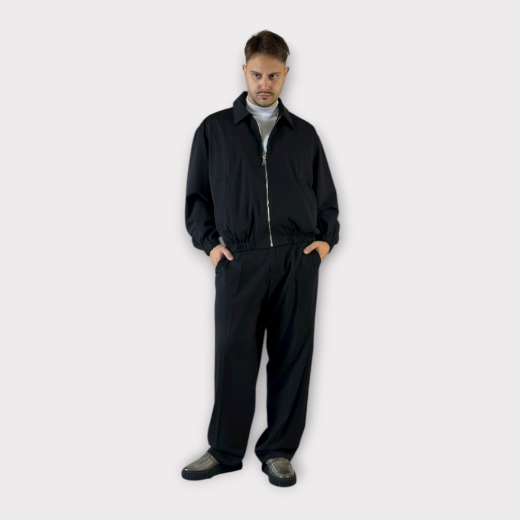 IMG 9901 Cropped Boomber Jacket Με Φερμουάρ Μαύρο