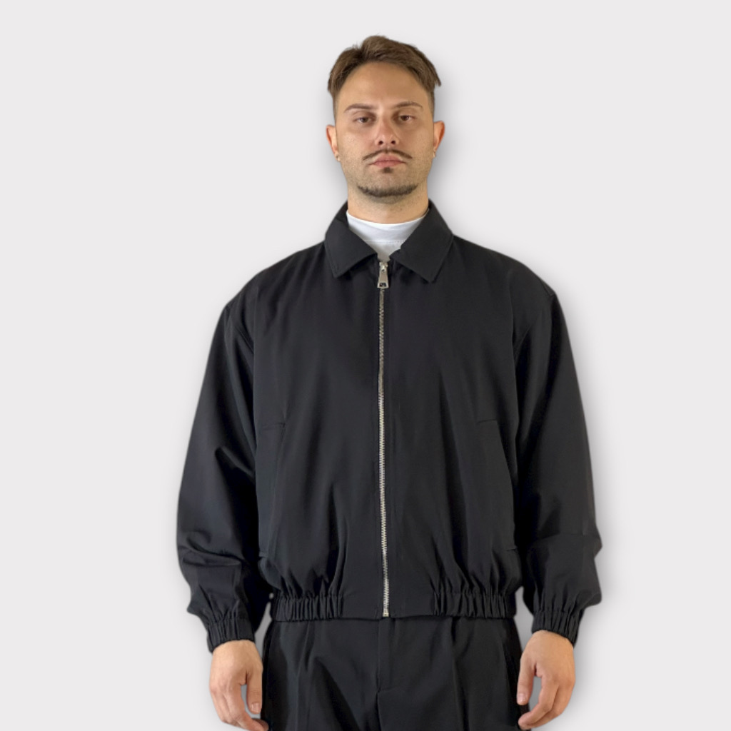 IMG 9902 Cropped Boomber Jacket Με Φερμουάρ Μαύρο