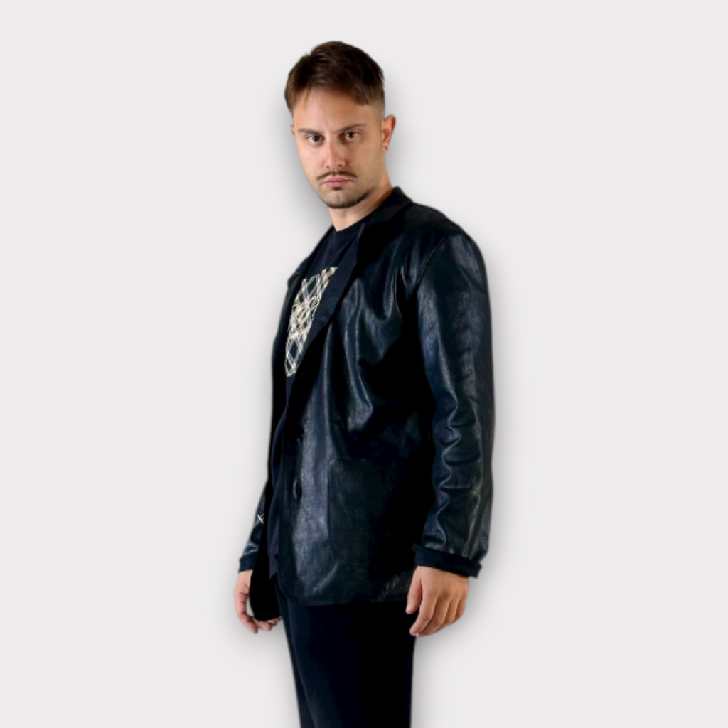 IMG 9941 Takeshy Kurosawa Giacca Eco leather Ricamo Nero