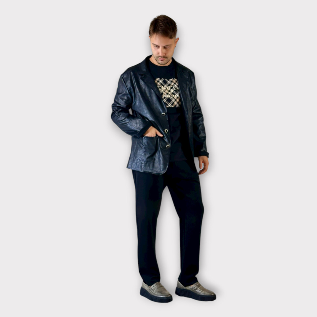 IMG 9943 Takeshy Kurosawa Giacca Eco leather Ricamo Nero