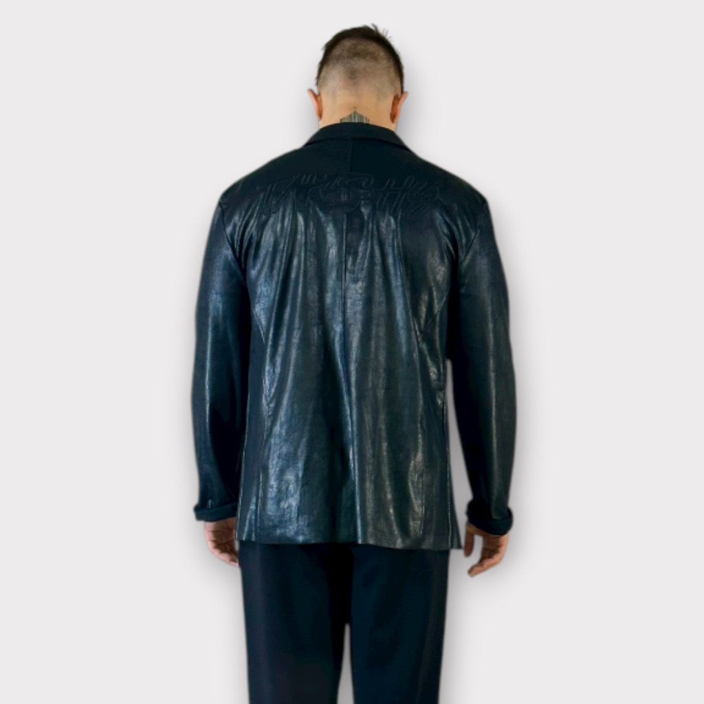 IMG 9946 Takeshy Kurosawa Giacca Eco leather Ricamo Nero