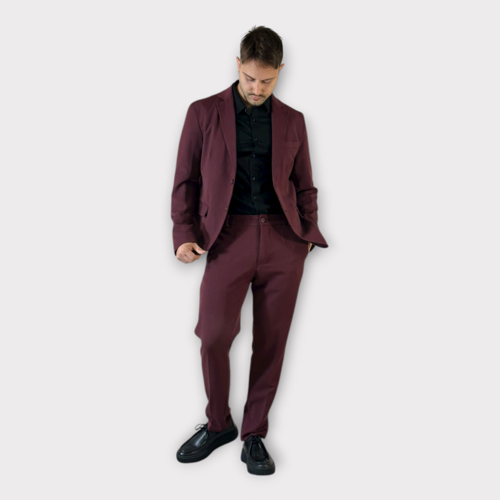 IMG 9994 Κοστούμι Regular Fit Bordo