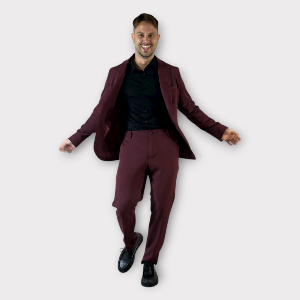IMG 9998 Κοστούμι Regular Fit Bordo