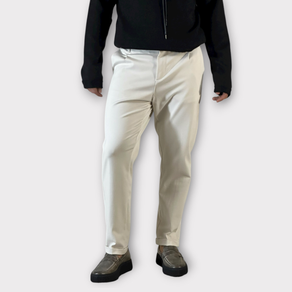 IMG 0086 Παντελόνι Comfort Fit Εκρου
