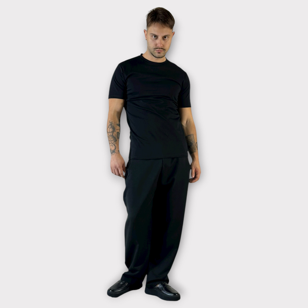 IMG 0158 Takeshy Kurosawa Pantalone Felpa Elastic Nero