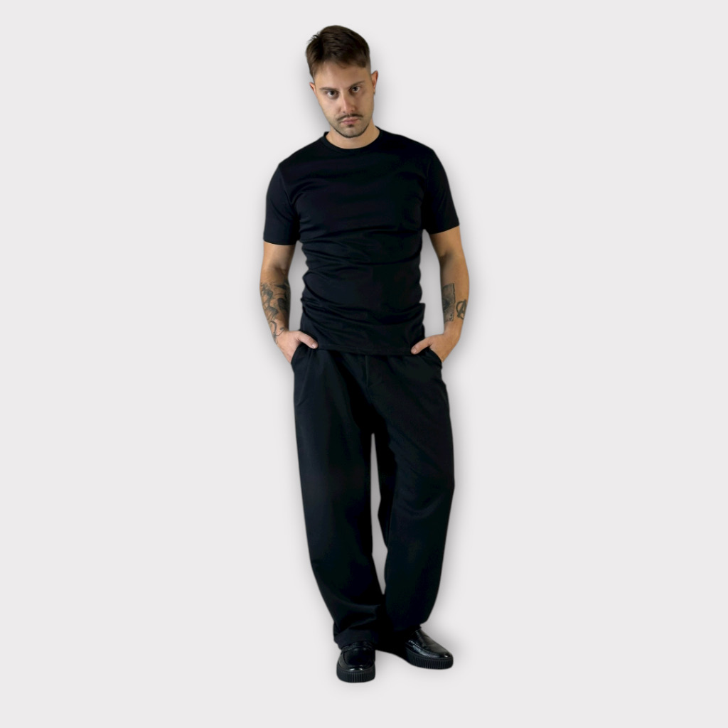 IMG 0160 Takeshy Kurosawa Pantalone Felpa Elastic Nero