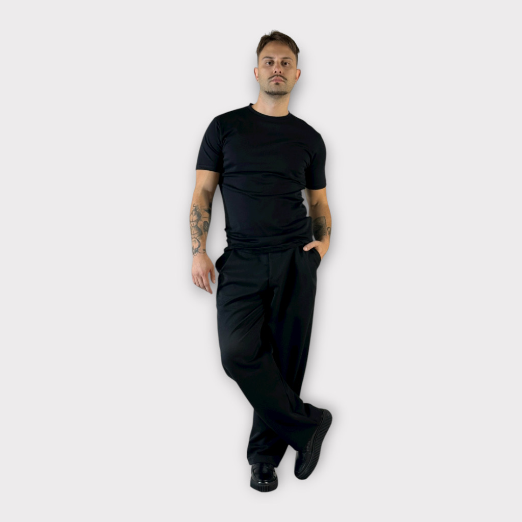 Takeshy Kurosawa Pantalone Felpa Elastic Nero