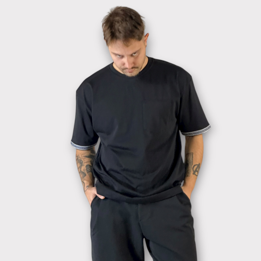 IMG 0185 Takeshy Kurosawa T- Shirt Taschino Con Nastro Nero