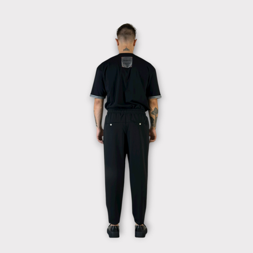 IMG 0189 Παντελόνι Με Μεση Jogger & Πιετες Μαύρο