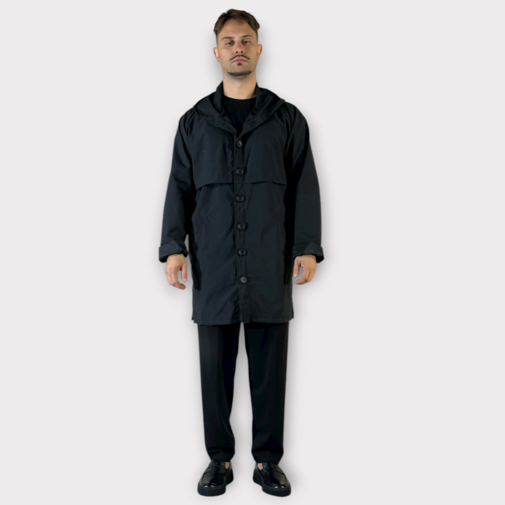 IMG 0232 Takeshy Kurosawa Spolverino Con Cappuccio Nero