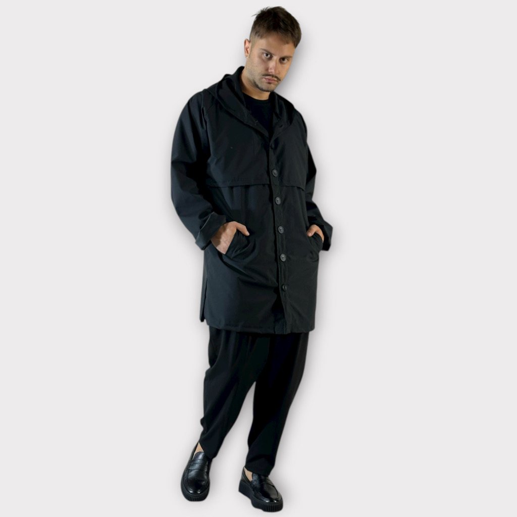 IMG 0235 Takeshy Kurosawa Spolverino Con Cappuccio Nero