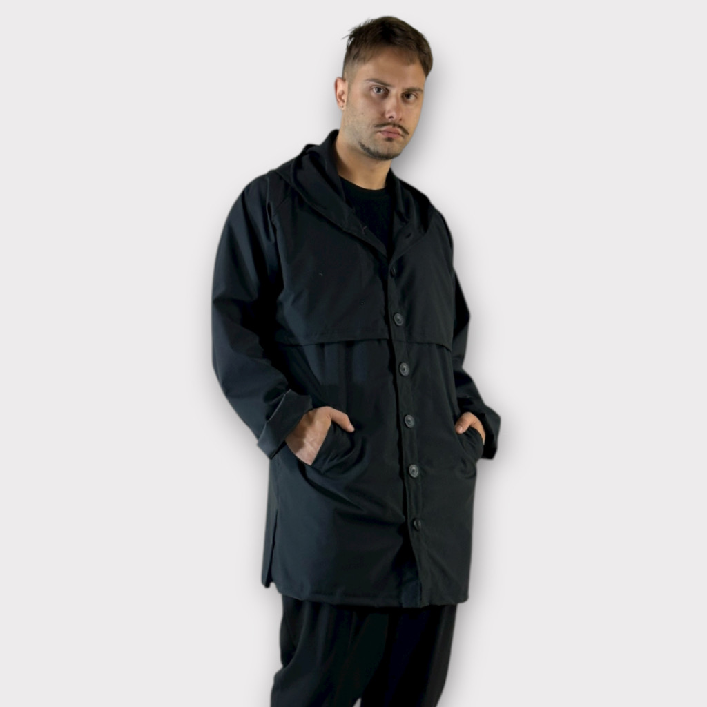 IMG 0240 Takeshy Kurosawa Spolverino Con Cappuccio Nero