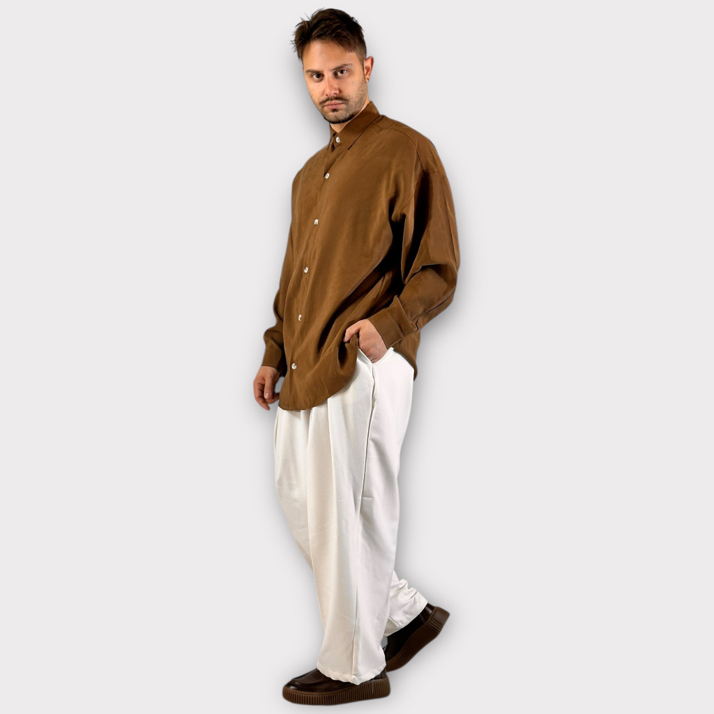 IMG 0677 Πουκάμισο Relaxed Fit Cacao