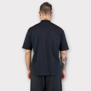 T-shirt Comfort fit Μαύρο Με Ψηλό Λαιμό