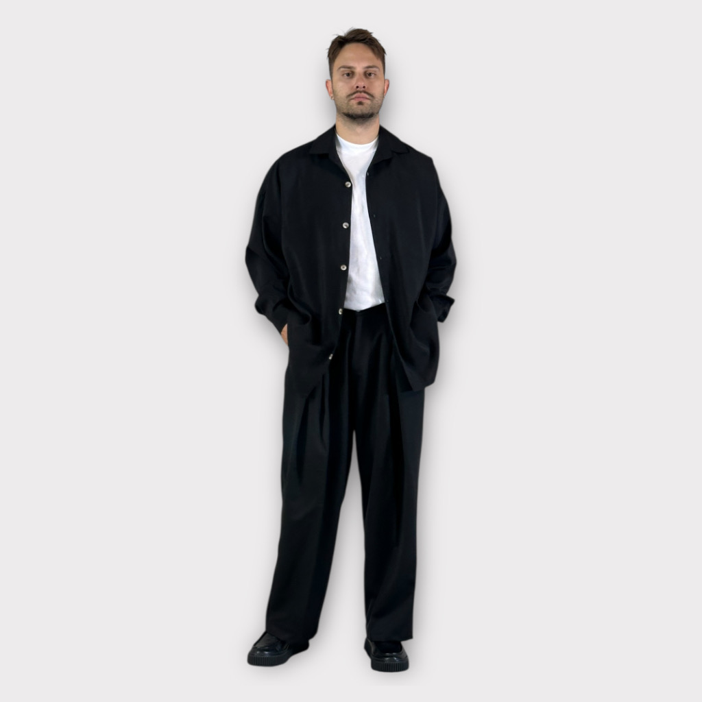 IMG 0848 Πουκαμισο Relaxed Fit Μαύρο