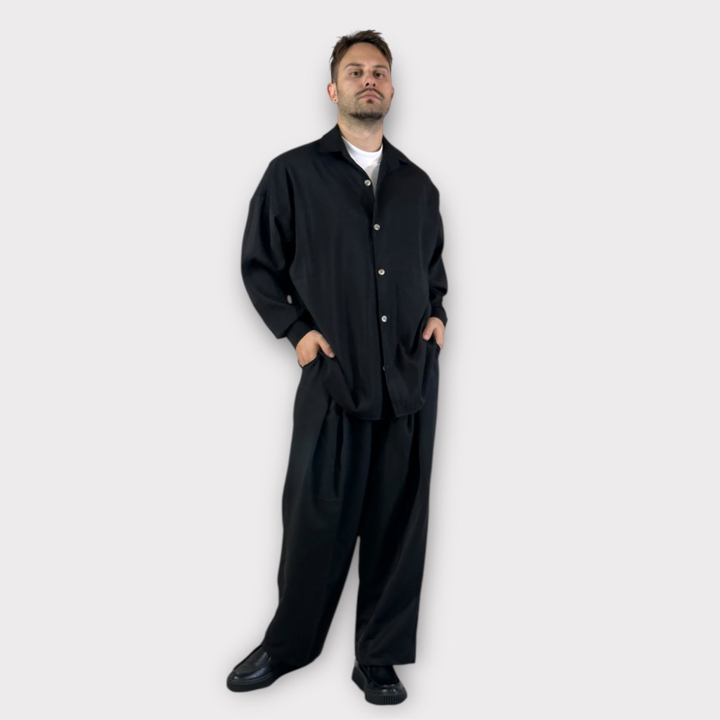 IMG 0851 Πουκαμισο Relaxed Fit Μαύρο