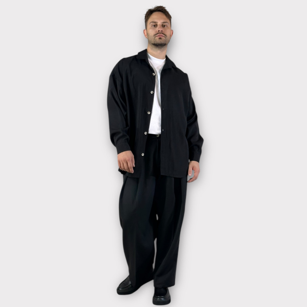 IMG 0852 Πουκαμισο Relaxed Fit Μαύρο