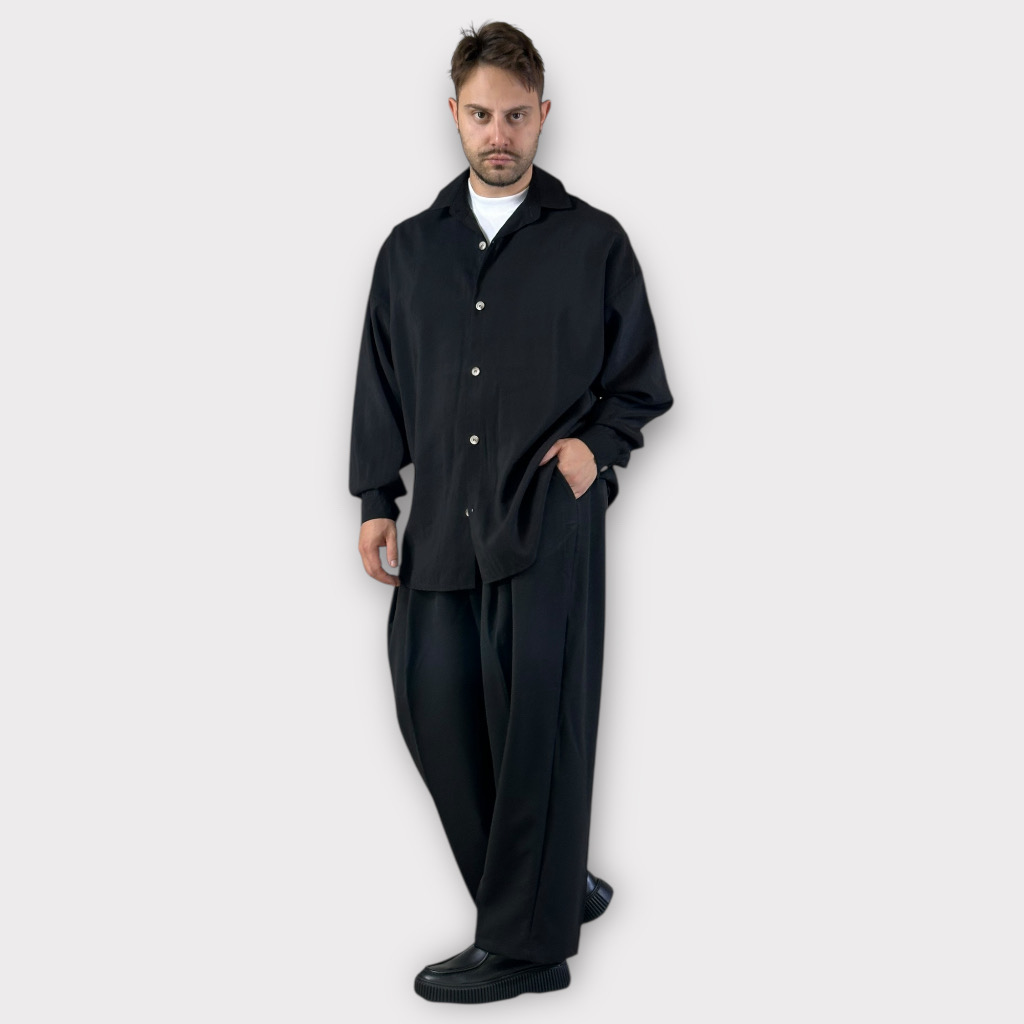 IMG 0853 Πουκαμισο Relaxed Fit Μαύρο