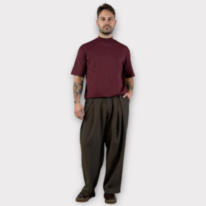 T-shirt Comfort fit Bordo Με Ψηλό Λαιμό