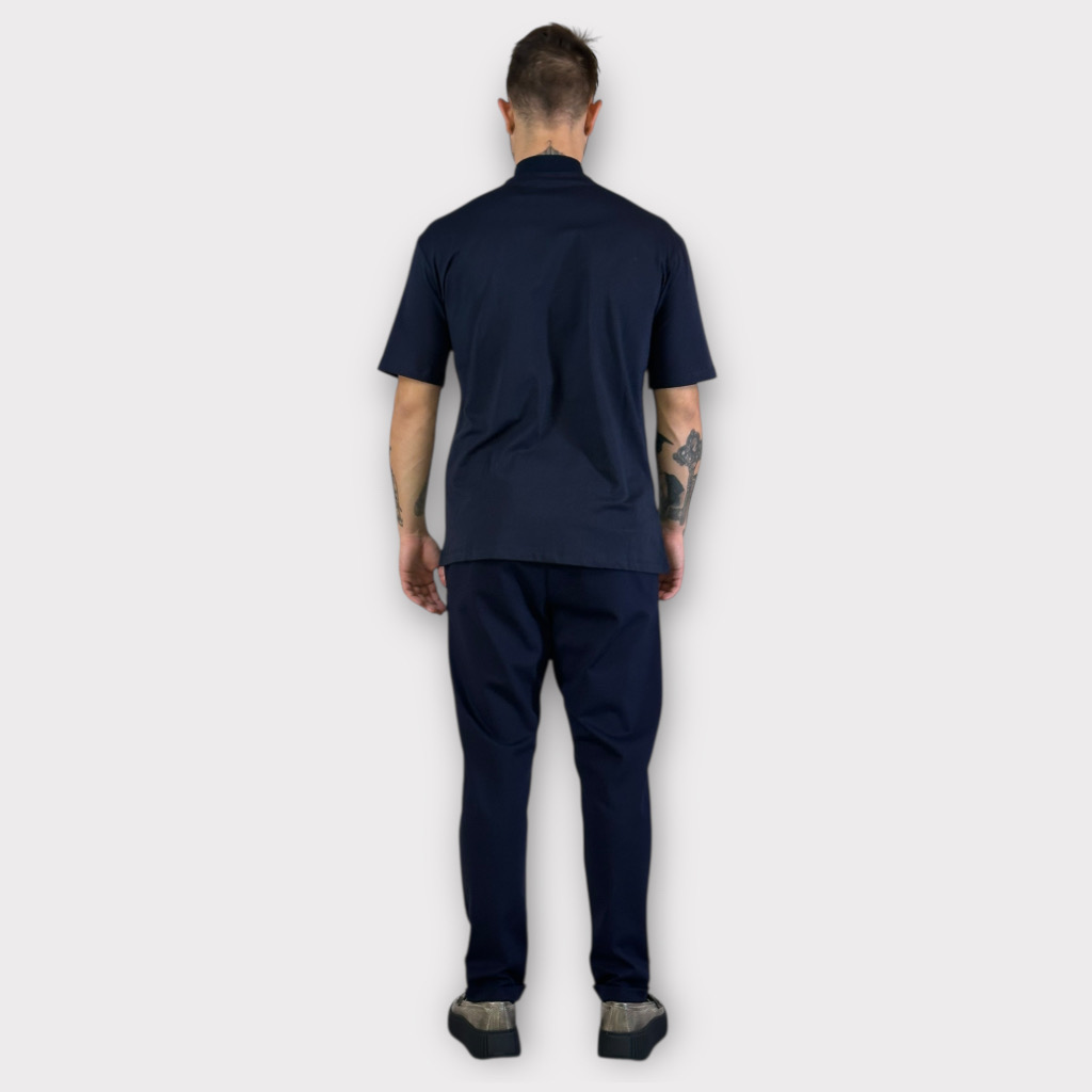 IMG 0972 T-shirt Comfort fit Blue Με Ψηλό Λαιμό