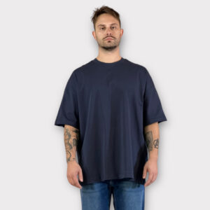 T-shirt Oversized Με Ραφή Πισω Μπλε
