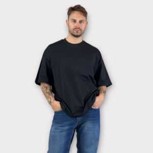 T-shirt Oversized Με Ραφή Πισω Μαύρο